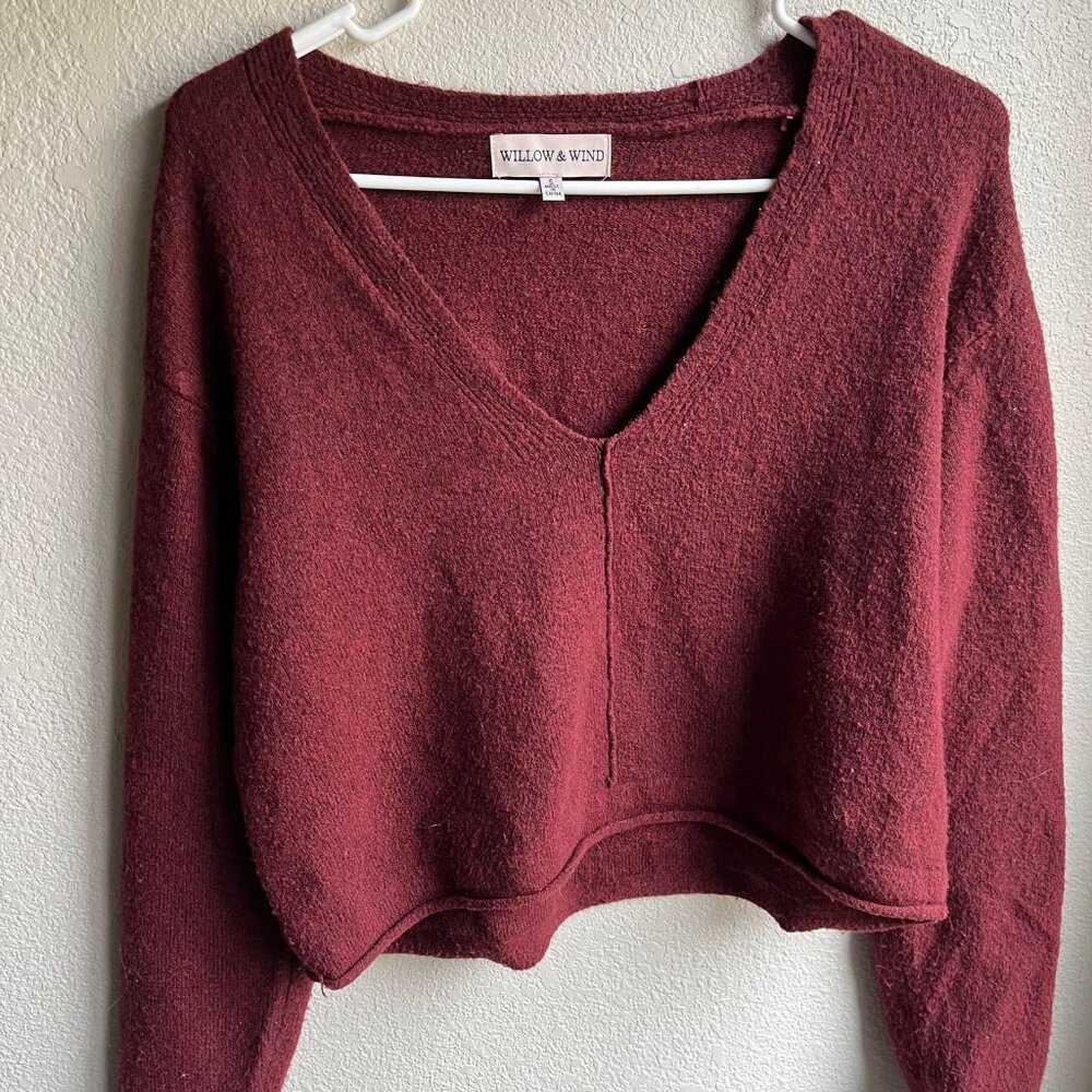 Burgandy Cropped Sweater